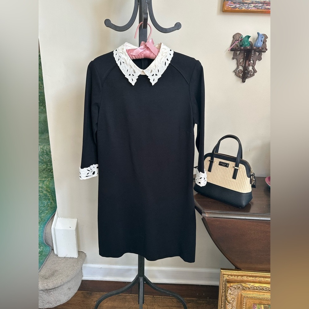 Ted Baker Black Dress with White Lace Details